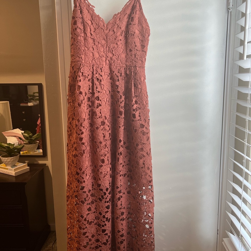 Elegant Lace Pink Dress